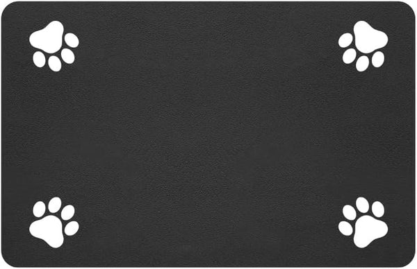 Pet Feeding Mat-Absorbent Pet Placemat for Food and Water Bowl, with Waterproof Rubber Backing, Quick Dry Water Dispenser Mat for Dog and Cat (20"X12", Striped Dark Gray)18