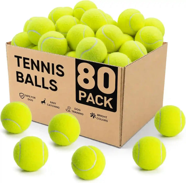 Treeroot 16/30/40/60/80 Pcs Tennis Balls, High Elasticity Tennis Balls Bulk, Comes with a Portable Mesh Bag, Tennis Ball for Dogs, Suitable for Beginner Training Ball, Durable & Bounce11