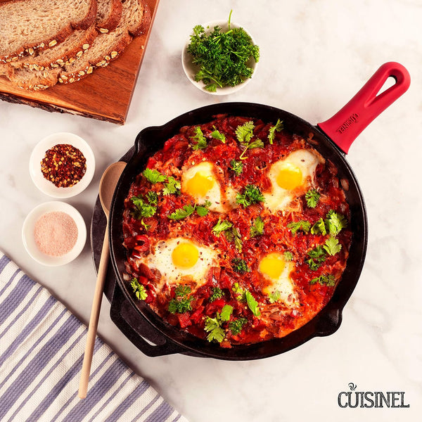 Cast Iron Skillet with Lid - 12"-Inch Frying Pan + Glass Cover + Silicone Handle Holder - PFAS and Pfoa-Free Pre-Seasoned Oven Safe Cookware - Indoor/Outdoor Use - Grill, BBQ, Fire, Stovetop7