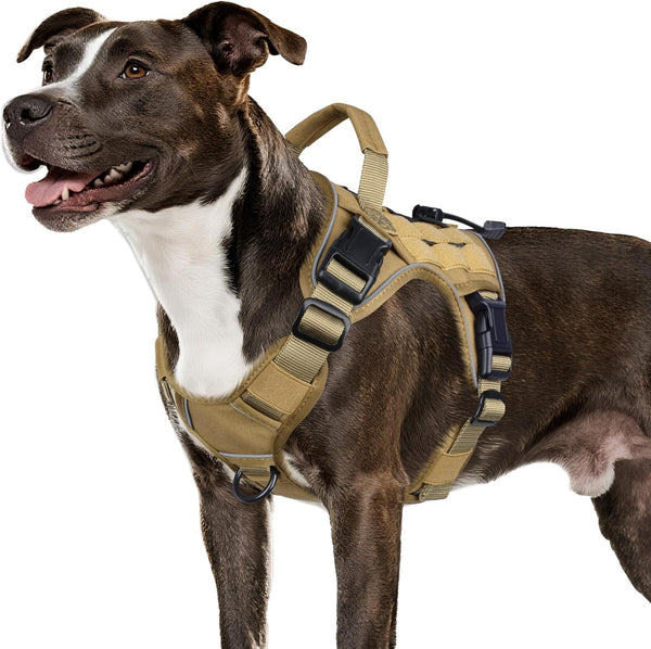 WINGOIN Tactical Dog Harness for Large Dogs, Heavy Duty No Pull Dog Harness with Handle, Adjustable Reflective Military K9 German Shepherd Big Size Dog Vest for Walking, Training, Hunting, Green (L) | with Handle,Adjustable Reflective,Green Military K9 Style,Big Size Dog Vest,For German Shepherd,For Walking Training Hunting16