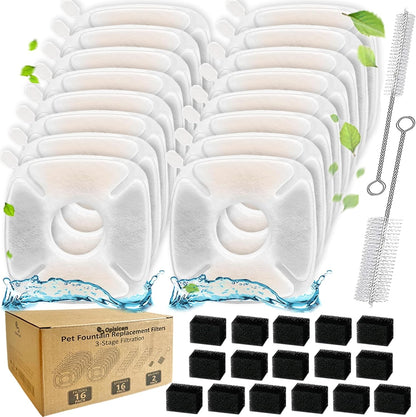 34 Pcs Cat Fountain Filters Replacement Compatible with VEKEN 95Oz/2.8L Cat Water Fountain Filters Automatic Dog Water Fountain Filters Pet Fountain1