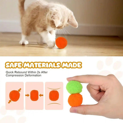 TEAWOO 50Pcs Cat Toys Pom Pom Balls with 1 Launcher Set, Interactive Cat Toy Stuff for Indoor Both Adult & Kitten Toys3