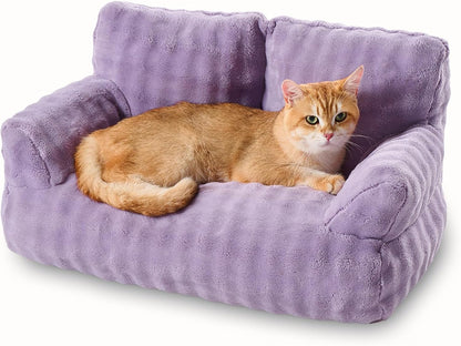 Cat Couch Bed, Cute Pet Sofa for Indoor Cats, 26"X15", Grey | Soft Pet Couch for Kittens Puppies, Small Dog Sofa Bed, Removable Washable Cover9