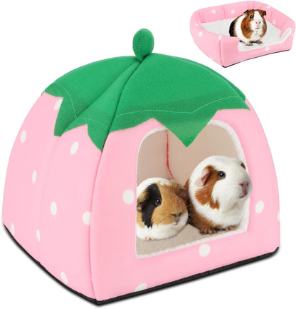 BWOGUE Guinea Pig Bed Hideout, Washable Hamster Cave for Small Animals | Removable Cushion for Cleaning, Warm Fleece Nest, Washable Bed, 10.23 X 10.23 X 11 In, Dwarf Rabbits Hedgehogs13
