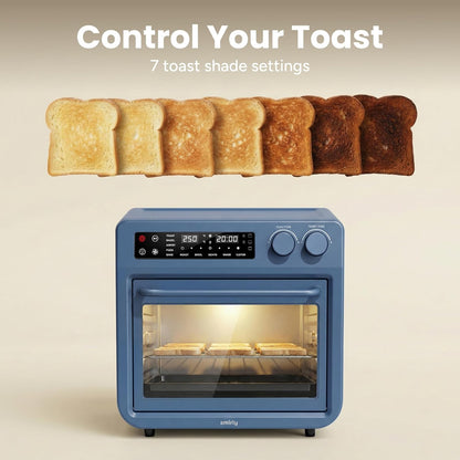 Digital Air Fryer Toaster Oven Combo, 25L Stainless Steel, Blue | Convection Countertop Oven, 10-In-1 Multi-Function, Fits 12" Pizza, 6 Slices of Toast, Smart Bake Roaster Cooking Appliances5