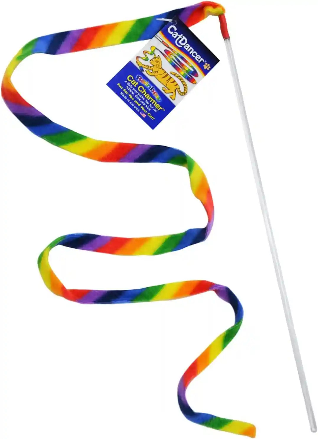 cat-dancer-products-rainbow-cat-wand-charmer-safe-teaser-wand-for-indoor-cats-kittens-flexible-exercise-toy-made-of-multicolor-fabric-ribbon-for-medium-breeds