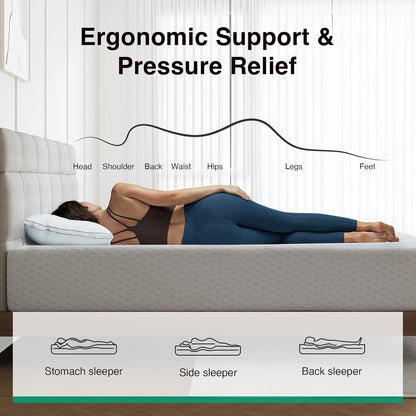 Twin Mattress 10 Inch, Twin Memory Foam Mattress | with Breathable Comfort & High-Density Support Foam for Pressure Relief & Contouring Support, Mattresses in a Box3