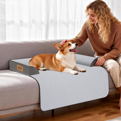 Large Dog Bed for Couch, Cooling Orthopedic Dog Bed, Removable Washable Cover, Waterproof Lining, Non-Slip Bottom, Dog Sofa Bed with Extended Mat, Size: 41"*37"*4.9"6