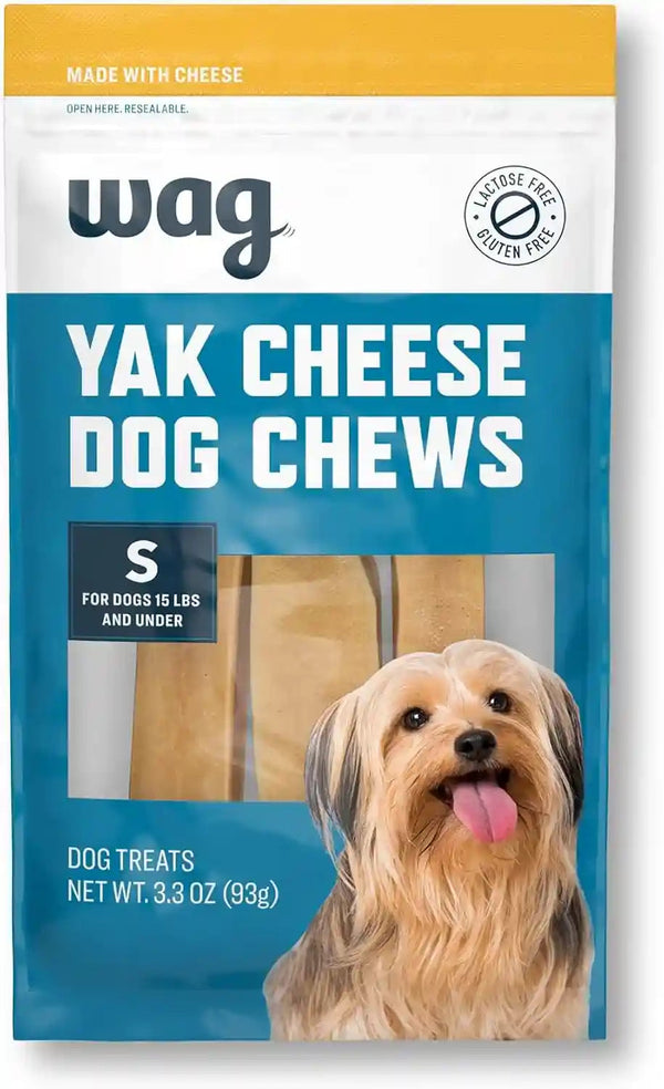 Amazon Brand - Wag Yak Cheese Himalayan Dog Chews, Dog Treats for Medium Size Dogs, All Natural, High Protein for Aggressive Chewers, 15-35 Lbs, 3 Count, 6.9 Oz8