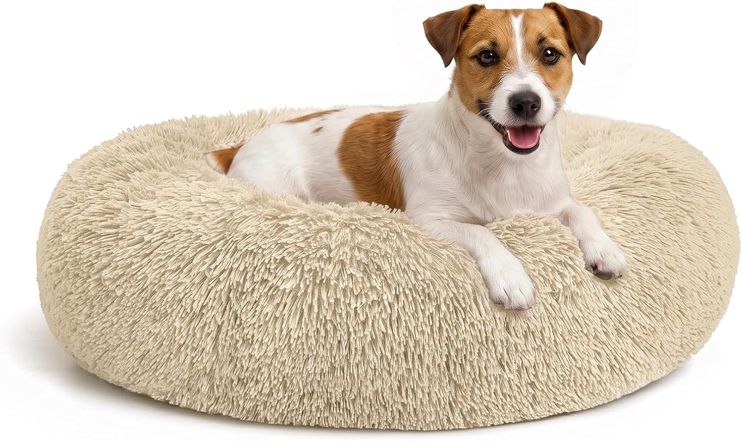 mixjoy-orthopedic-dog-bed-comfortable-donut-cuddler-round-pet-beds-ultra-soft-washable-dog-and-cat-cushion-20-23-30-23-brown