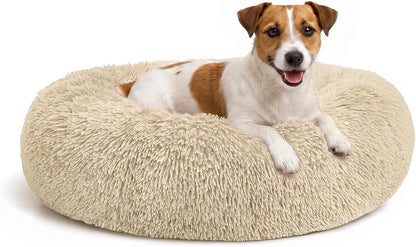 MIXJOY Orthopedic Dog Bed Comfortable Donut Cuddler round Pet Beds Ultra Soft Washable Dog and Cat Cushion (20''/23''/30'') (23'', Brown)12