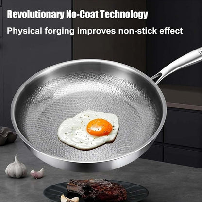 Titanium Pan with Lid, 100% Pure Titanium Hammered Pans Pro for Cooking, Non Stick Titaniums Frying Pans Ultra-Durable & Scratch-Resistant, Perfect for Every Cooktop (With Lid,11.02 In)4