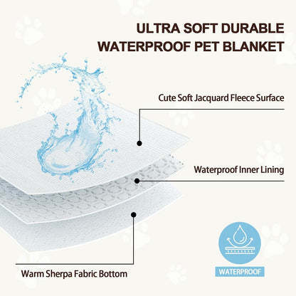 Cute Waterproof Blanket for Dog Cat or Adult, 50"X60", Pink | 3D Textured Flower Pet Blanket for Bed Couch Sofa, Soft Liquid Pee Proof Pet Furniture Protector2