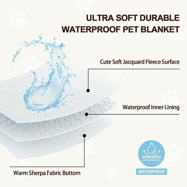Cute Waterproof Blanket for Dog Cat or Adult, 50"X60", Pink | 3D Textured Flower Pet Blanket for Bed Couch Sofa, Soft Liquid Pee Proof Pet Furniture Protector2