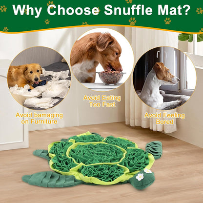 Snuffle Mat for Dogs - Interactive Puzzle Feeding Game for Stress Relief & Foraging Skills | Dog Toys to Keep Them Busy | Small/Medium/Large Dogs Turtle Design3