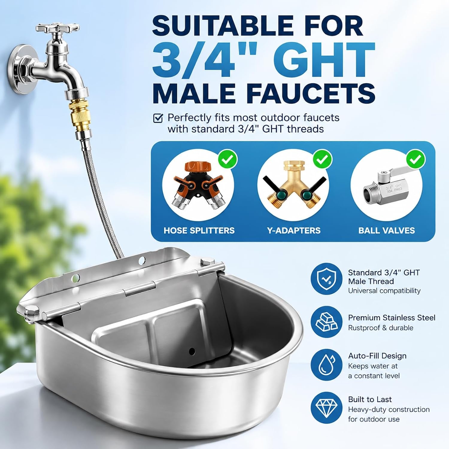 bwogue-automatic-water-dispenser-for-dogs-1gal-outdoor-automatic-water-bowl-outdoor-dog-water-dispenser-with-float-valve-stainless-steel-bowl-1-2-in-3-4-in-faucet-fit-wall-ground-use-dogs-chickens