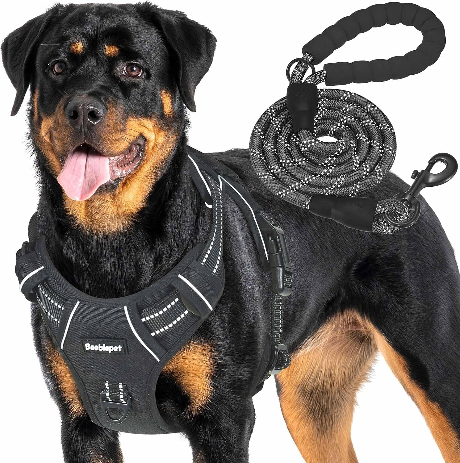 beebiepet-heavy-duty-tactical-dog-harness-for-small-dogs-no-pull-adjustable-pet-harness-reflective-service-training-easy-control-pet-vest-military-k9-working-dog-harnesses-large-brown