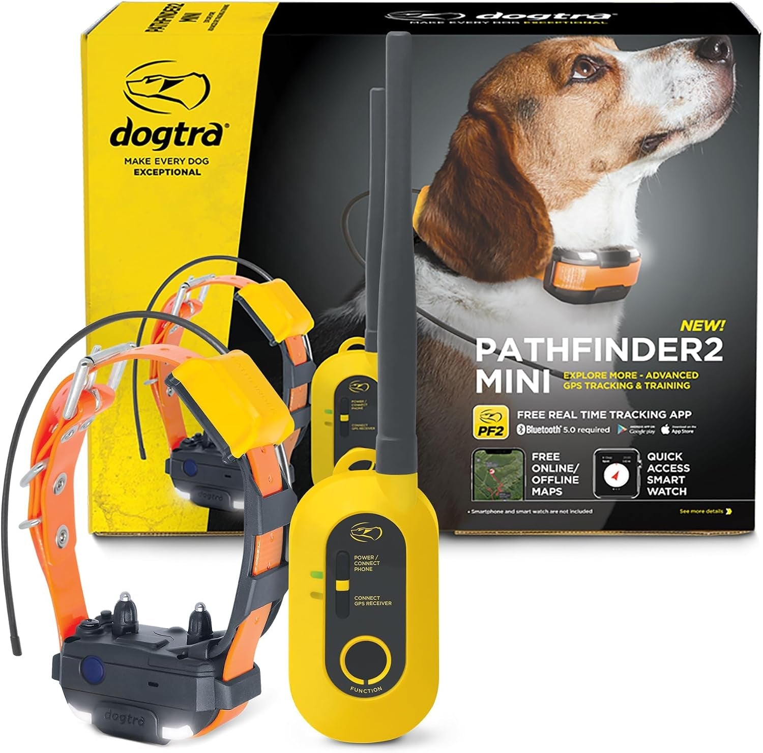dogtra-pathfinder2-mini-compass-live-gps-dog-tracking-training-system-4-mile-range-e-collar-handheld-with-no-subscription-offline-maps-gps-fence-expandable-up-to-21-dogs-for-dogs-15-lbs