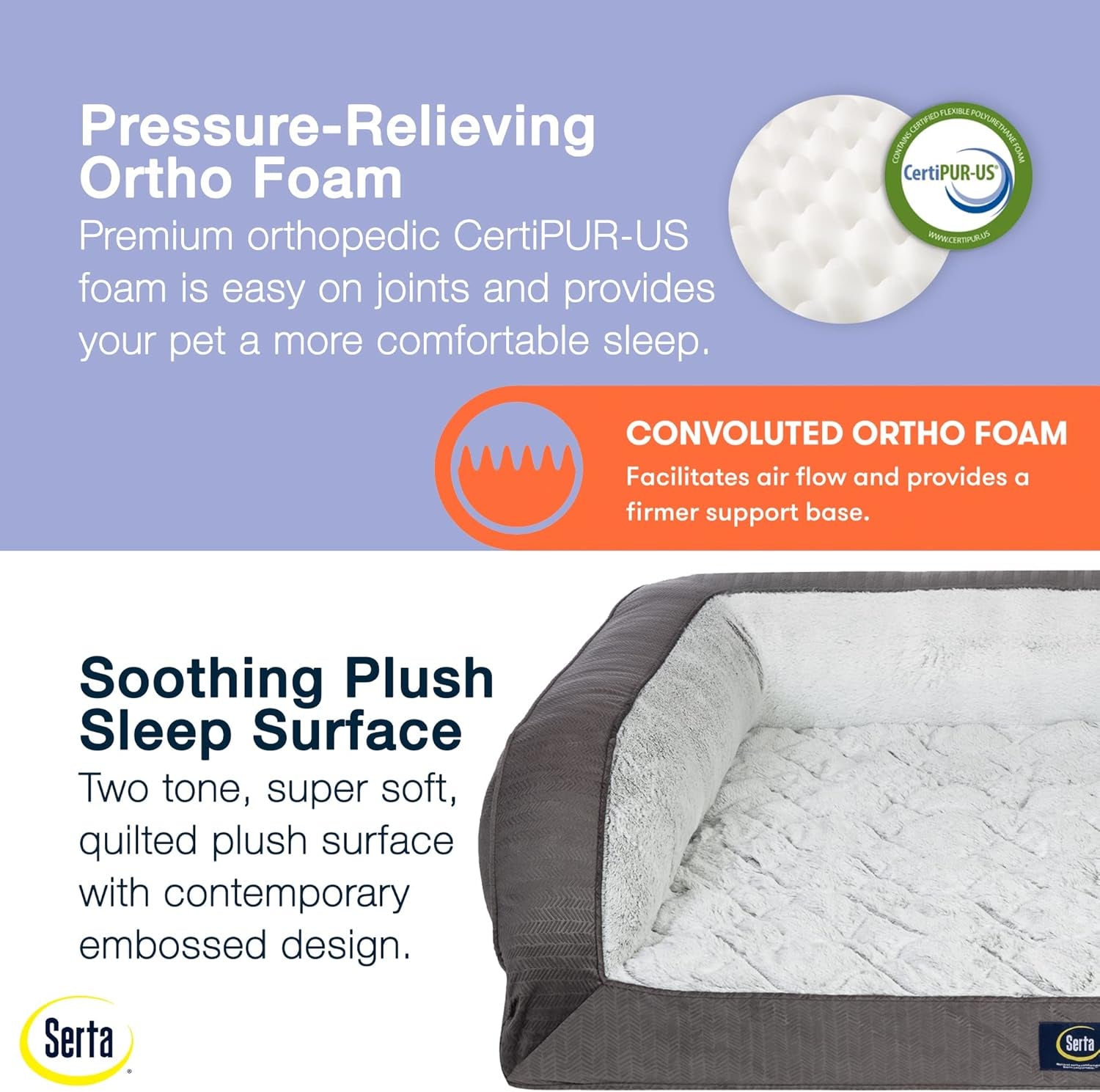 serta-orthopedic-supportive-foam-quilted-couch-dog-bed-with-soft-bolsters-slate-gray-x-large