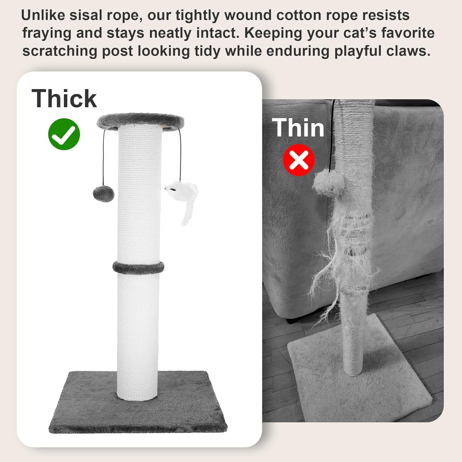 34-inch-tall-cat-scratching-post-for-large-cats-stable-base-gray-heavy-duty-cat-scratcher-extra-tall-thick-post-soft-natural-cotton-rope-hanging-interactive-cat-toys-indoor-cat-furniture
