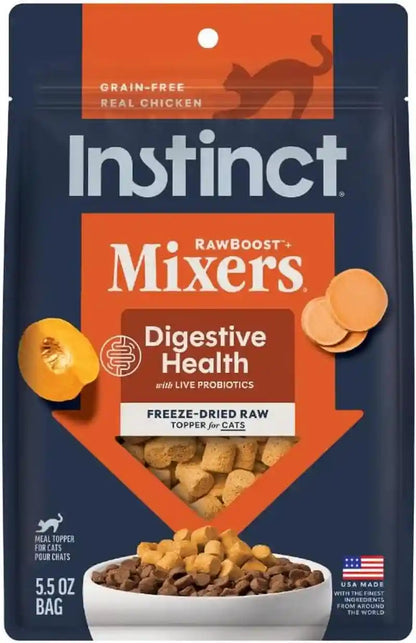Instinct Freeze Dried Mixers, Cat Food Toppers, Digestive Health, 5.5 Oz | Freeze-Dried Raw Meal Topper or Treat, Functional Whole Foods, Fiber, and Probiotics for Gut Support1