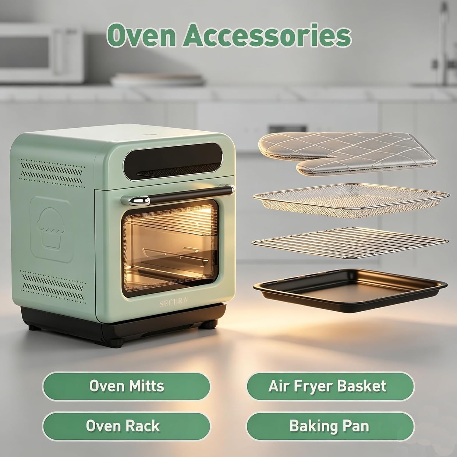 13-quart-steam-air-fryer-oven-10-in-1-multifunction-convection-toaster-oven-with-rapid-steam-bake-dehydrate-ferment-healthy-nutritious-food-steamer-compact-countertop-oven-mint-green