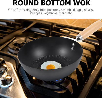 Small Iron Pot Japanese Style Mini Wok 8 Inch Flat Bottom Cast Iron Pan for Single Serving Cooking Compatible with Induction Gas Electric Stoves3