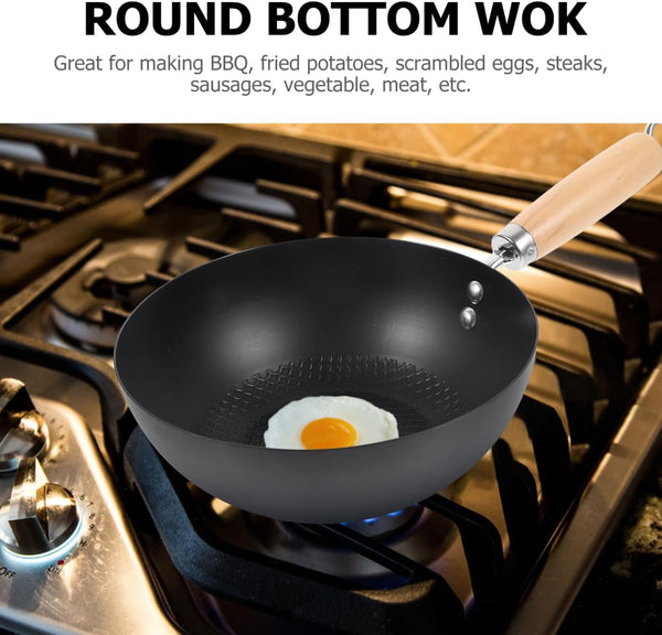 Small Iron Pot Japanese Style Mini Wok 8 Inch Flat Bottom Cast Iron Pan for Single Serving Cooking Compatible with Induction Gas Electric Stoves3