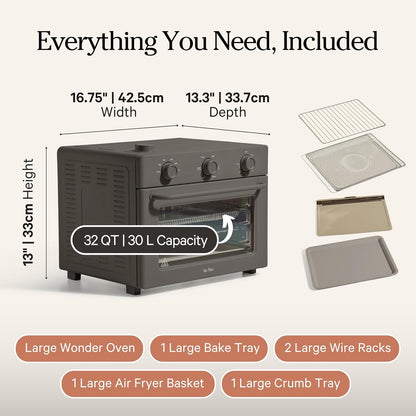 Our Place Large Wonder Oven, 6-In-1 Air Fryer & Toaster Oven, 3-Rack, 32 Qt | Non-Toxic Air Fryer Toaster Oven Combo; Basket, Wire Rack, Bake Pan, Crumb Tray; Toast, Roast, Bake, Broil, Reheat, Steam7