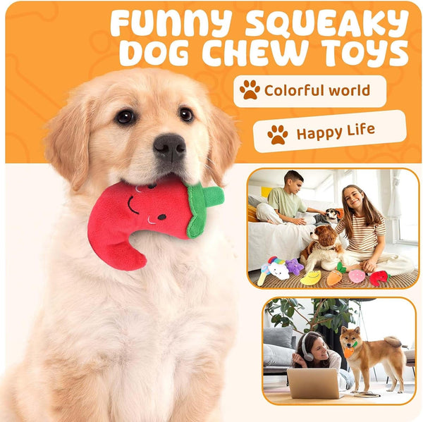 LOYEE Dog Squeaky Toys 8 Pack, Puppy Plush Squeaky Toys for Medium Small Dogs, Cute Pet Toys Stuffed Puppy Chew Toys for Teething, Interactive Toys Set for Puppy Supplies7
