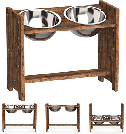 Vantic Elevated Dog Bowls, Raised Dog Bowl Stand Adjustable Small, Natural | Bamboo Elevated Feeder with 2 Stainless Steel Bowls, Adjustable Height Stand for Small Puppies and Cats15