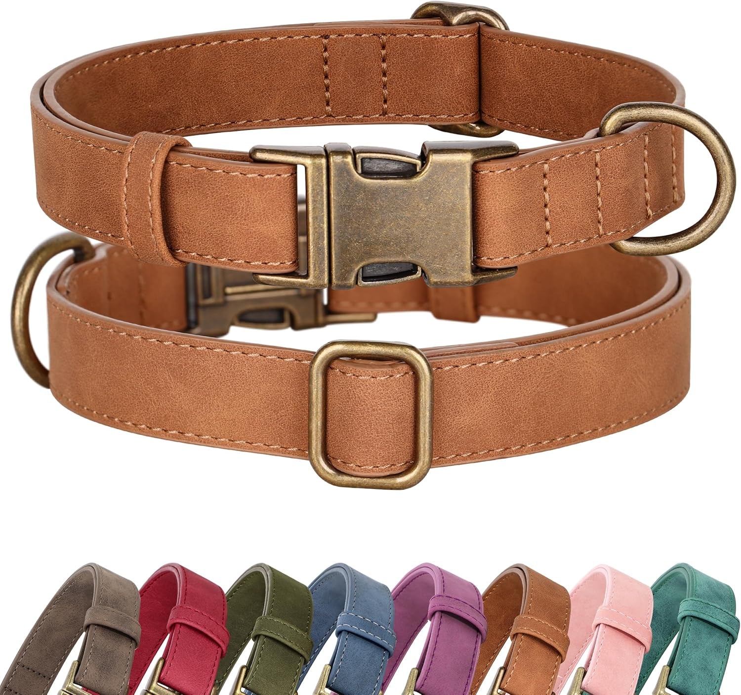 didog-soft-pu-leather-dog-collar-for-small-dogs-quick-release-blue-s-comfort-for-daily-walking-backyard-stylish-for-photography-metal-buckle-d-ring-easy-wipe-clean-adjustable-neck-10-15