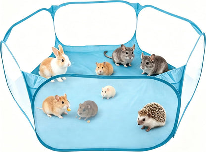 6-Sided Small Animal Playpen, Portable Steel Mesh Tent | for Rabbits, Hamsters, Chinchillas, Hedgehogs. Foldable High-Strength Steel Yard Fence for Indoor & Outdoor Use7
