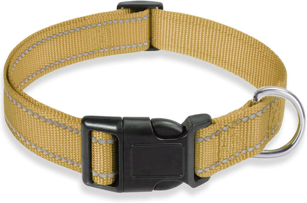 Reflective Dog Collar with Buckle Adjustable Safety Nylon Collars for Small Medium Large Dogs, Pink M | Breathable Nylon Collars for Small Medium Large Dogs, No Chafing on Walks and Outdoor Hikes, Metal D-Ring, Night Safety20