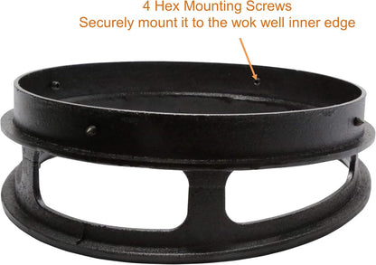 13” Diameter 3 Opening Cast Iron Rim to Replace the Worn Out Wok Ring for Chinese Wok Range (13" Cast Iron)3