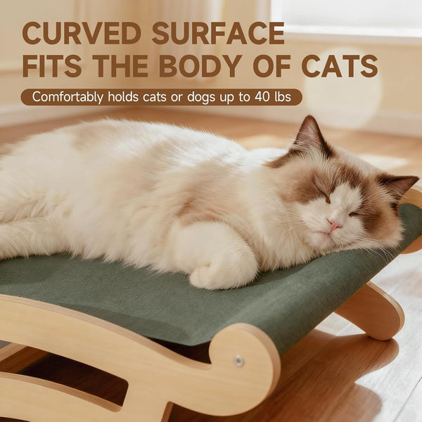 Cat Scratcher Bed for Indoor Cats Hammock for Scratching Pad Cat Chair Natural Scratch Post for Large Cats Scratcher Lounge, Wooden Cat Furniture(Large)3