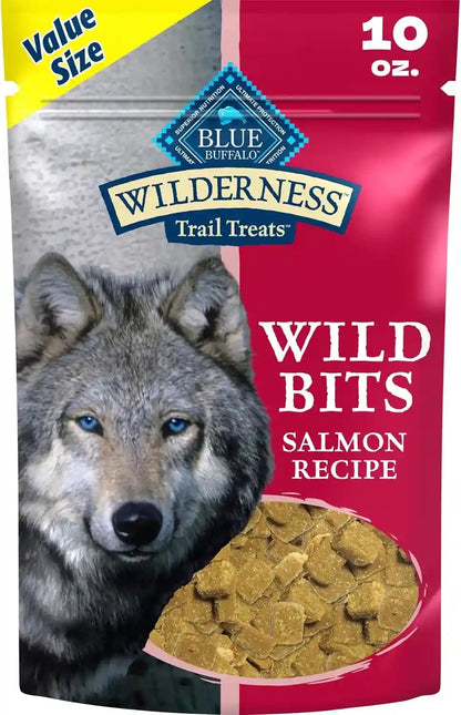 Blue Buffalo Wilderness Trail Treats Salmon Crunchy Dog Biscuits, Grain-Free & High-Protein, Bite-Sized Training Treats Made with Real Salmon & Natural Ingredients, 10-Oz Bag1