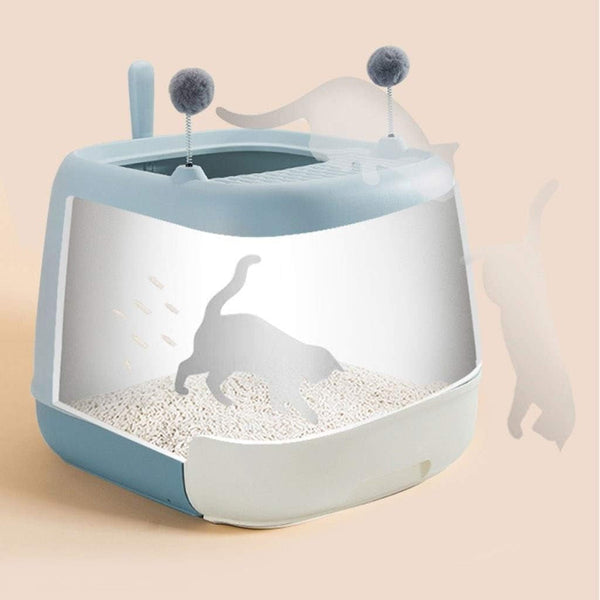 Dog Potty Training Toilet ﻿ Creative Cat Litter Box Fully Enclosed Drawer Top Entry Toilet Supplies Oversized Deodorant Pan (Blue)(Pink)5