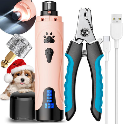 YABIFE Super Quiet Dog Nail Grinder & Clippers Kit with 2 LED Lights, 3 Speeds up to 12,000 RPM, Lower than 30Db Electric Pet Nail Trimmer for Small Medium Large Dogs and Cats12