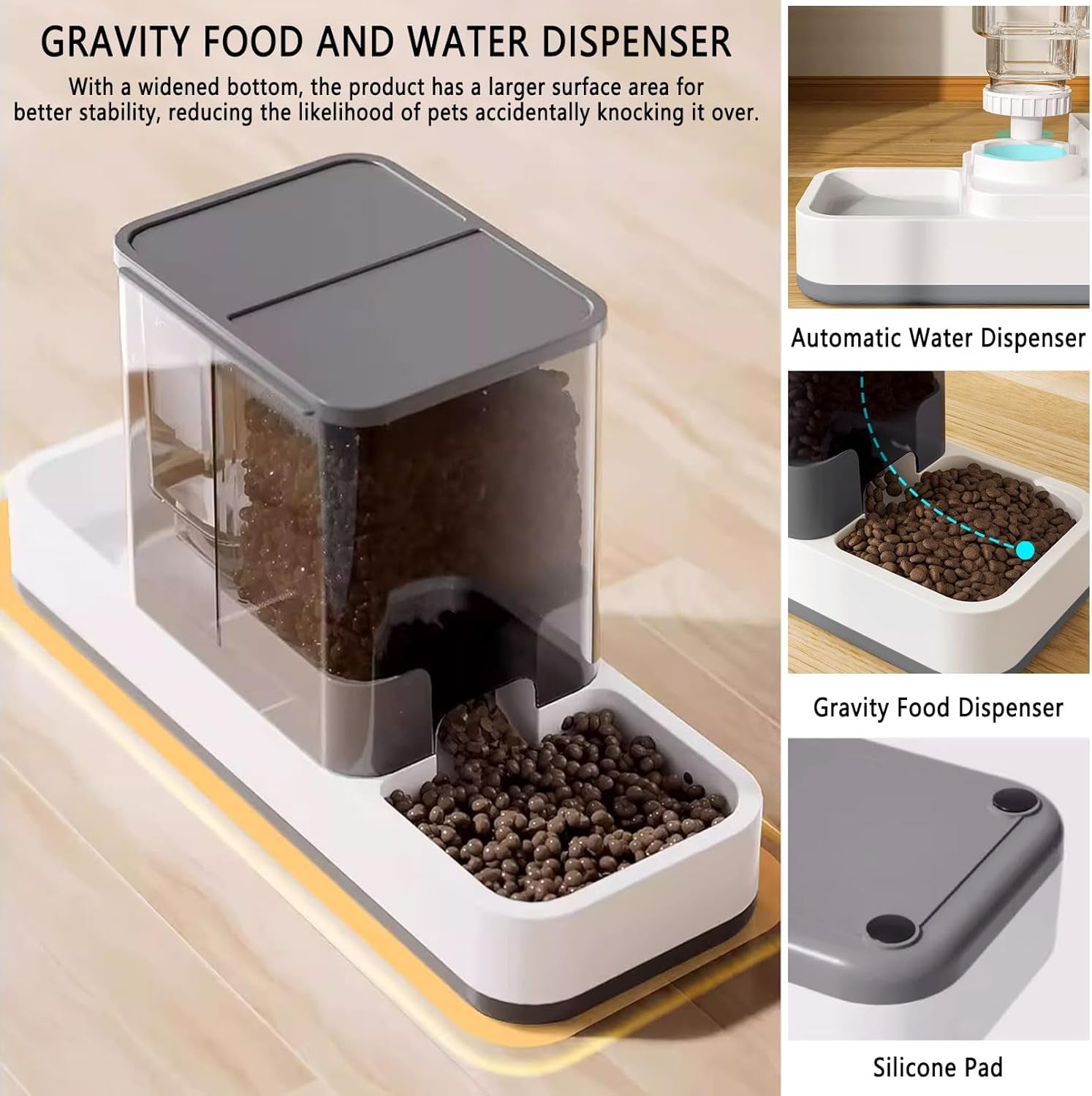 kathson-gravity-cat-food-and-water-dispenser-automatic-dog-feeder-waterer-2-in-1-auto-pet-food-and-water-bowl-set-self-feeding-for-puppy-kitten-grey