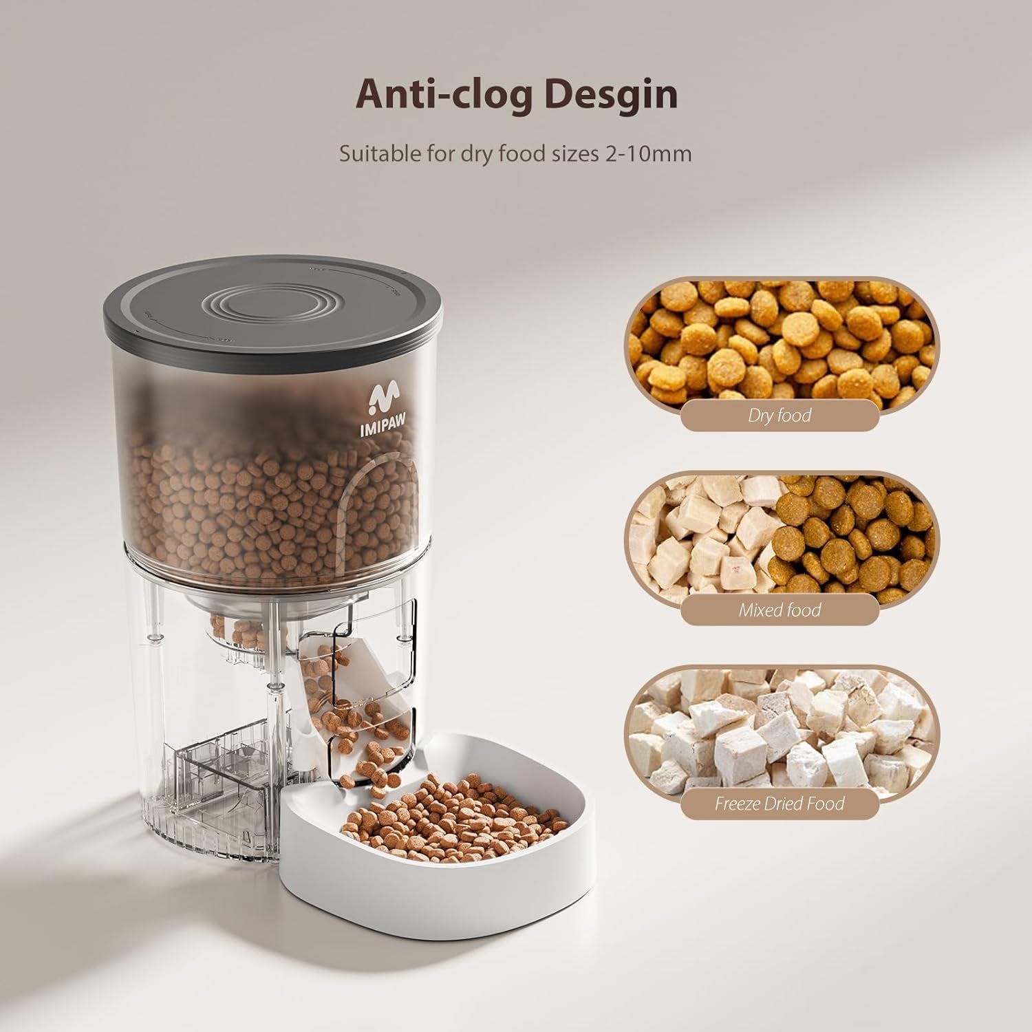 imipaw-automatic-cat-feeder-and-water-fountain-timed-dry-food-dispenser-programmable-portion-control-1-6-meals-per-day-desiccant-bag-cat-fountains-for-drinking-with-filter-small-pets-3l-combo