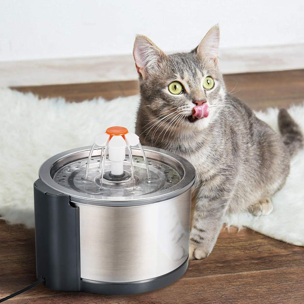 Ipettie Cat Water Fountain Stainless Steel, 84Oz/2.5L, 4-Stage Filtration | Ultra Quiet Metal Cat Water Fountain with LED Light & Filter for Pet, Kitty & Dog7