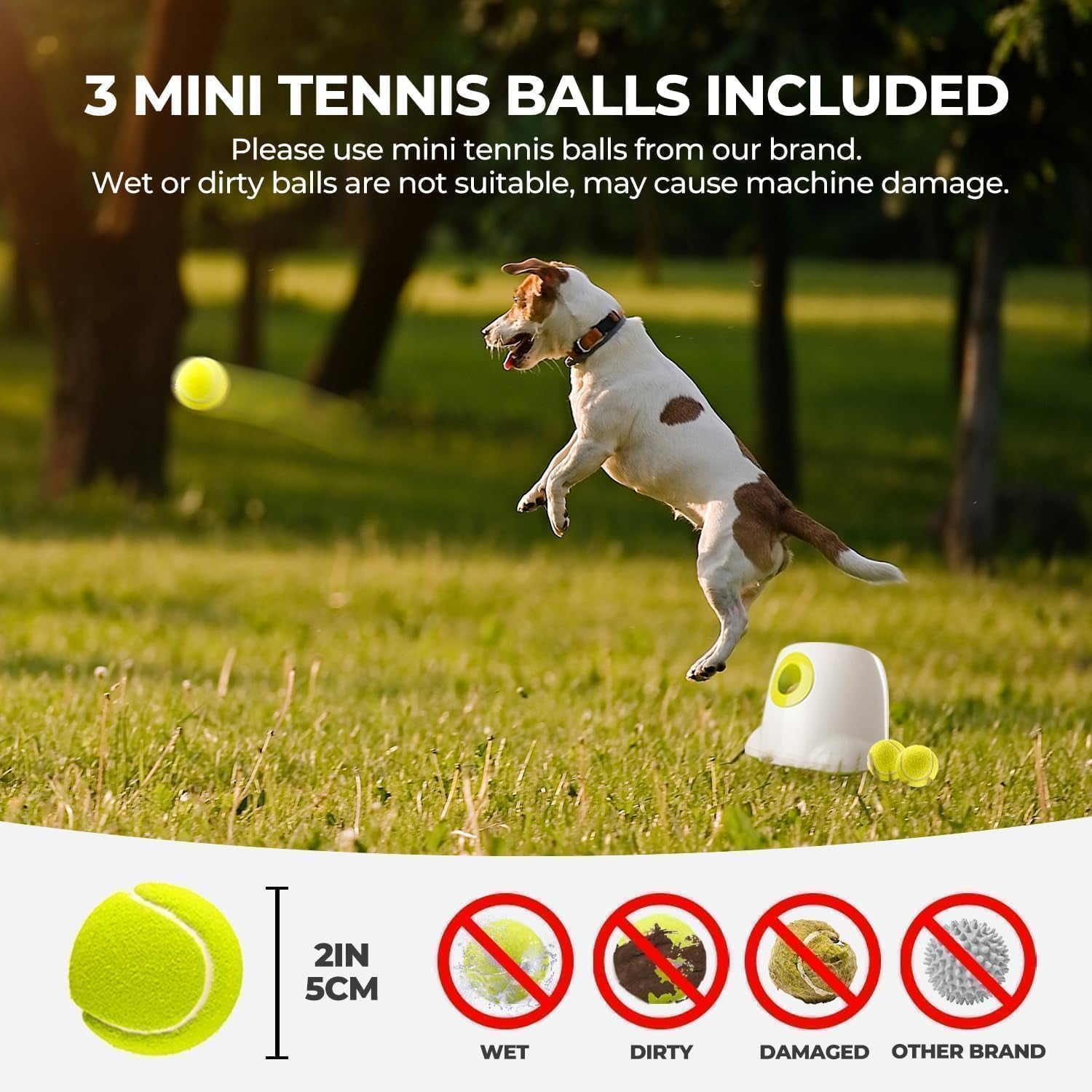 all-for-paws-automatic-dog-ball-launcher-interactive-fetch-toy-for-small-to-medium-dogs-pet-thrower-machine-for-indoor-outdoor-play-3-pcs-2-inch-balls-included