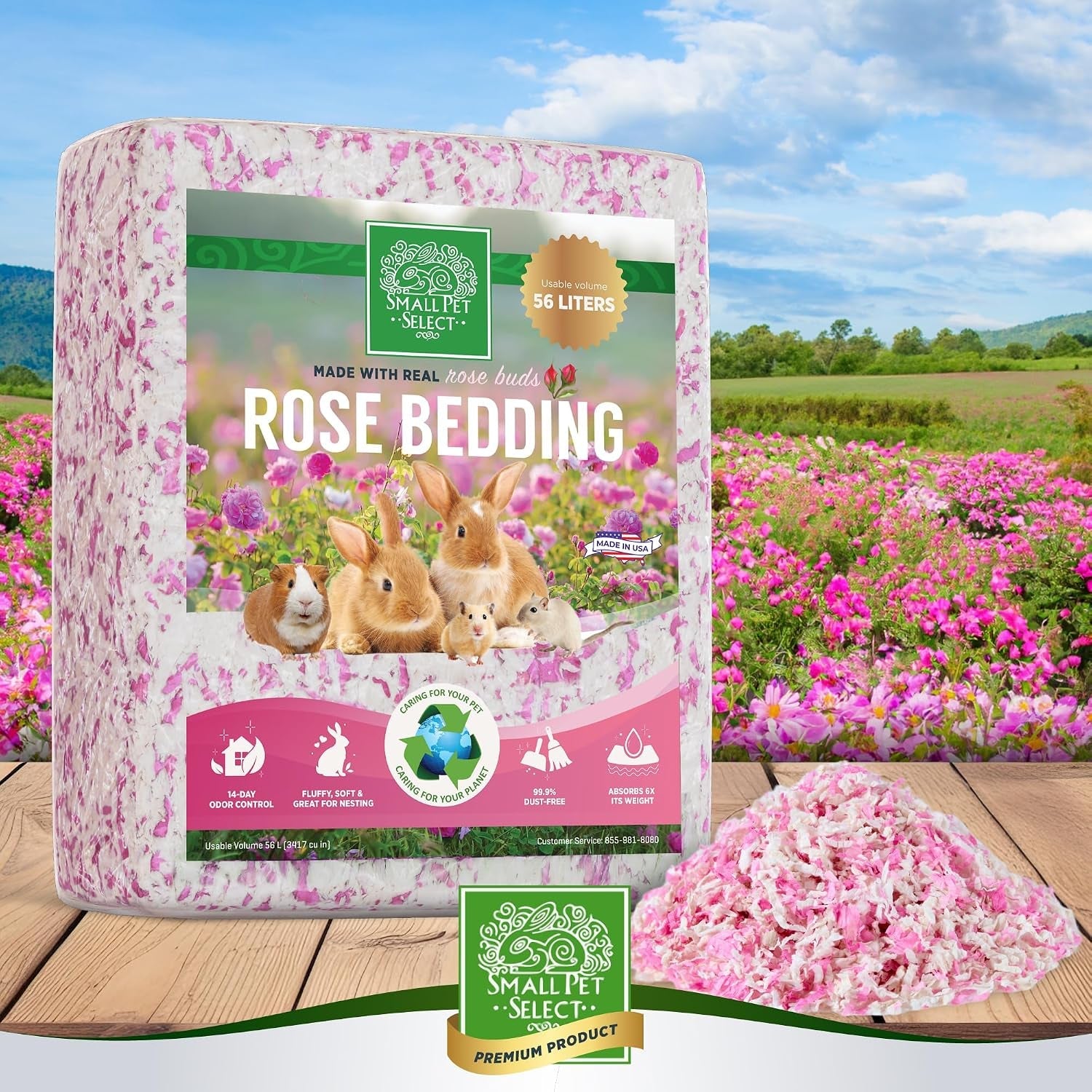 small-pet-select-rose-paper-bedding-odor-control-56-l-with-real-rose-petals-soft-absorbent-bedding-made-in-usa-for-guinea-pigs-rabbits-hamsters-small-pets