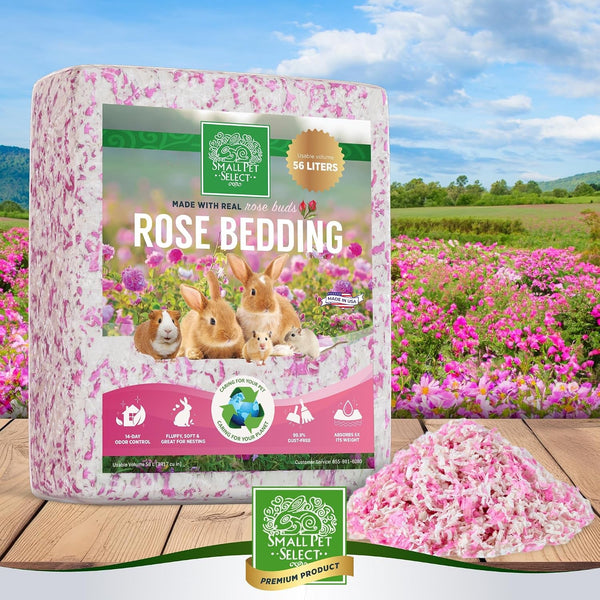 Small Pet Select Rose Paper Bedding, Odor Control, 56 L | with Real Rose Petals, Soft Absorbent Bedding, Made in USA, for Guinea Pigs, Rabbits, Hamsters & Small Pets4