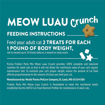 Purina Friskies Cat Treats, Party Mix Meow Luau Crunch - (Pack of 10) 2.1 Oz. Pouches10