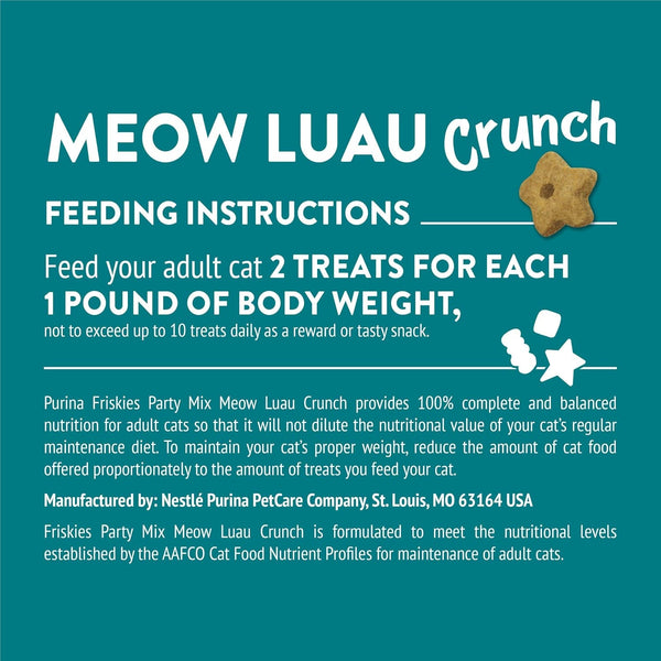 Purina Friskies Cat Treats, Party Mix Meow Luau Crunch - (Pack of 10) 2.1 Oz. Pouches10