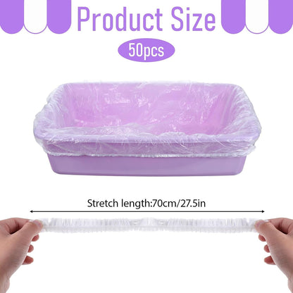 50 PCS Disposable Plastic Cage Liners, Small Animals Leak Proof Toilet Film Litter Pan Bags Film Litter Box Liner for Rabbits, Guinea Pigs, Chinchillas, Hedgehogs, Birds2