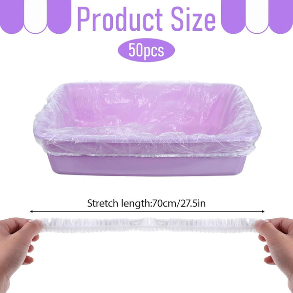 50 PCS Disposable Plastic Cage Liners, Small Animals Leak Proof Toilet Film Litter Pan Bags Film Litter Box Liner for Rabbits, Guinea Pigs, Chinchillas, Hedgehogs, Birds2