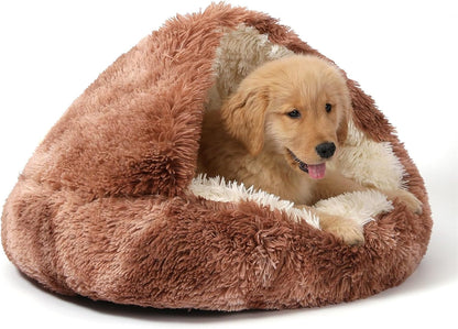 NOYAL round Hooded Donut Dog Bed for Small & Medium Pets - Plush Fluffy Anti-Anxiety Cat Cave Bed with Cover17